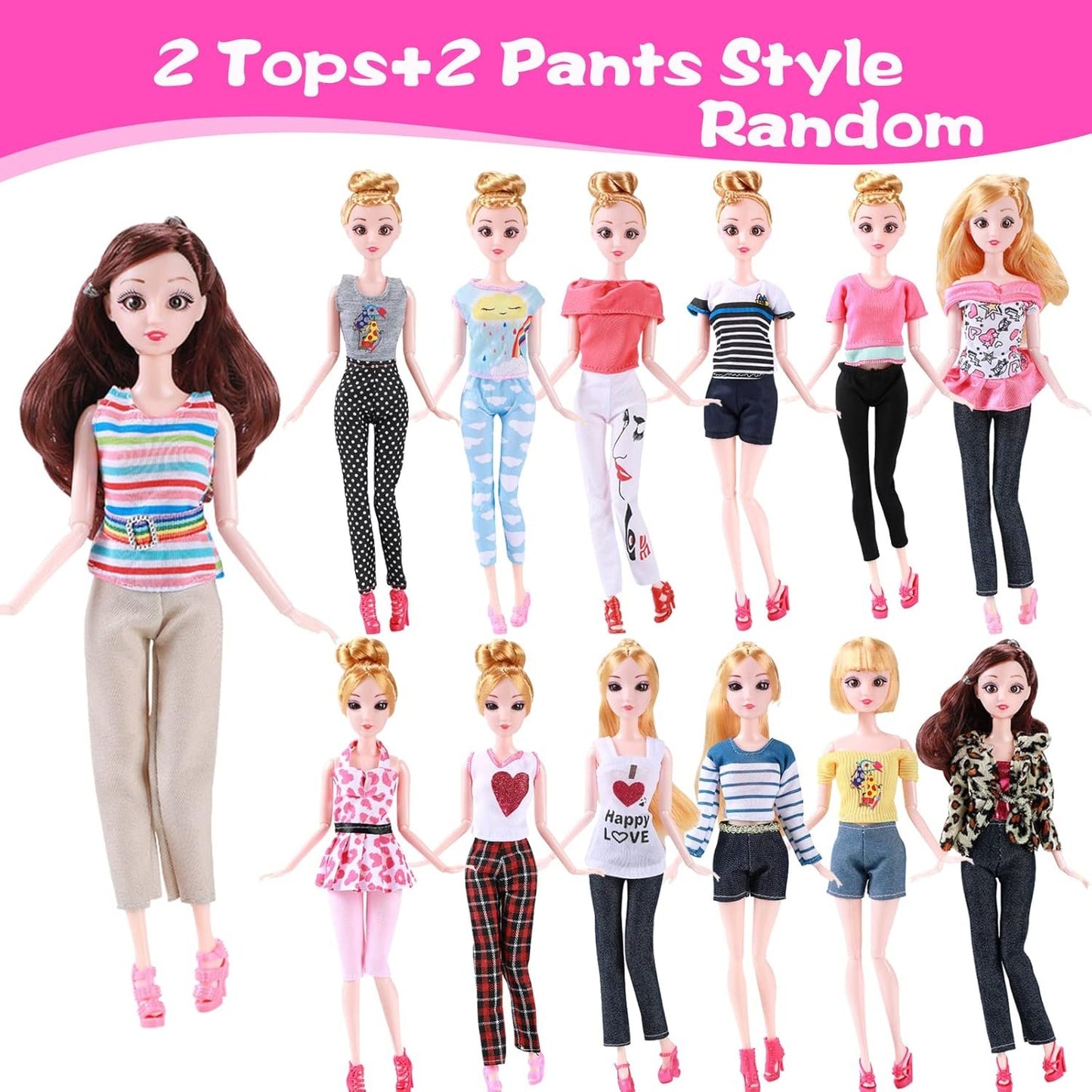 56 Sets of Clothing and Accessories for Barbie Doll, Accessories for Dolls, Mini Clothes, Trousers, Bikinis, Shoes, Accessories for 11.5 Inches Princess Doll (Random Delivery)