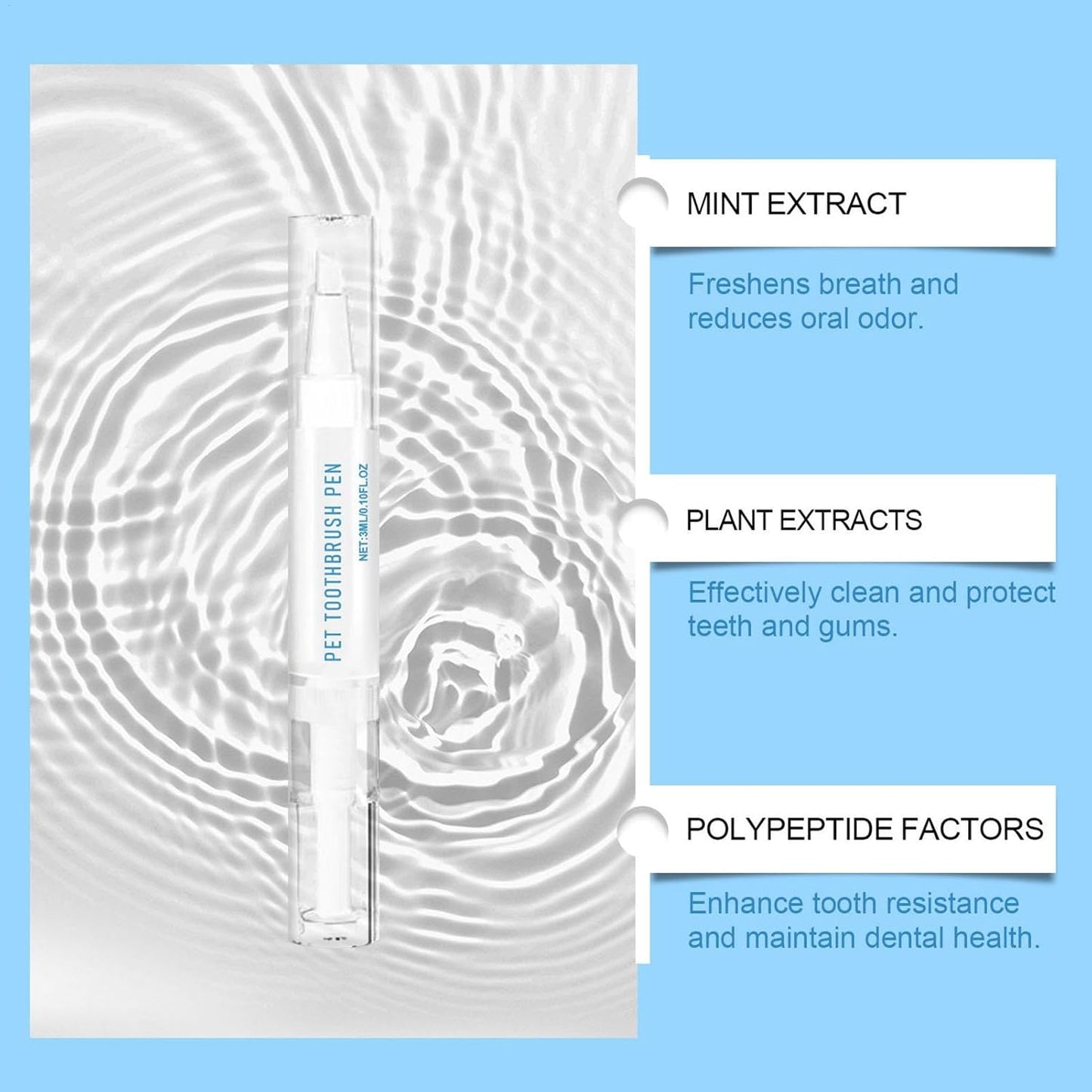 Pet Toothbrush Pen, Gentle Oral Care Tool, Ergonomic Dog & Cat Toothbrush, Soft Bristles on Sensitive Teeth, Compact Design, Ideal for Home or Travel, Perfect for Dogs, Puppies, and Cats