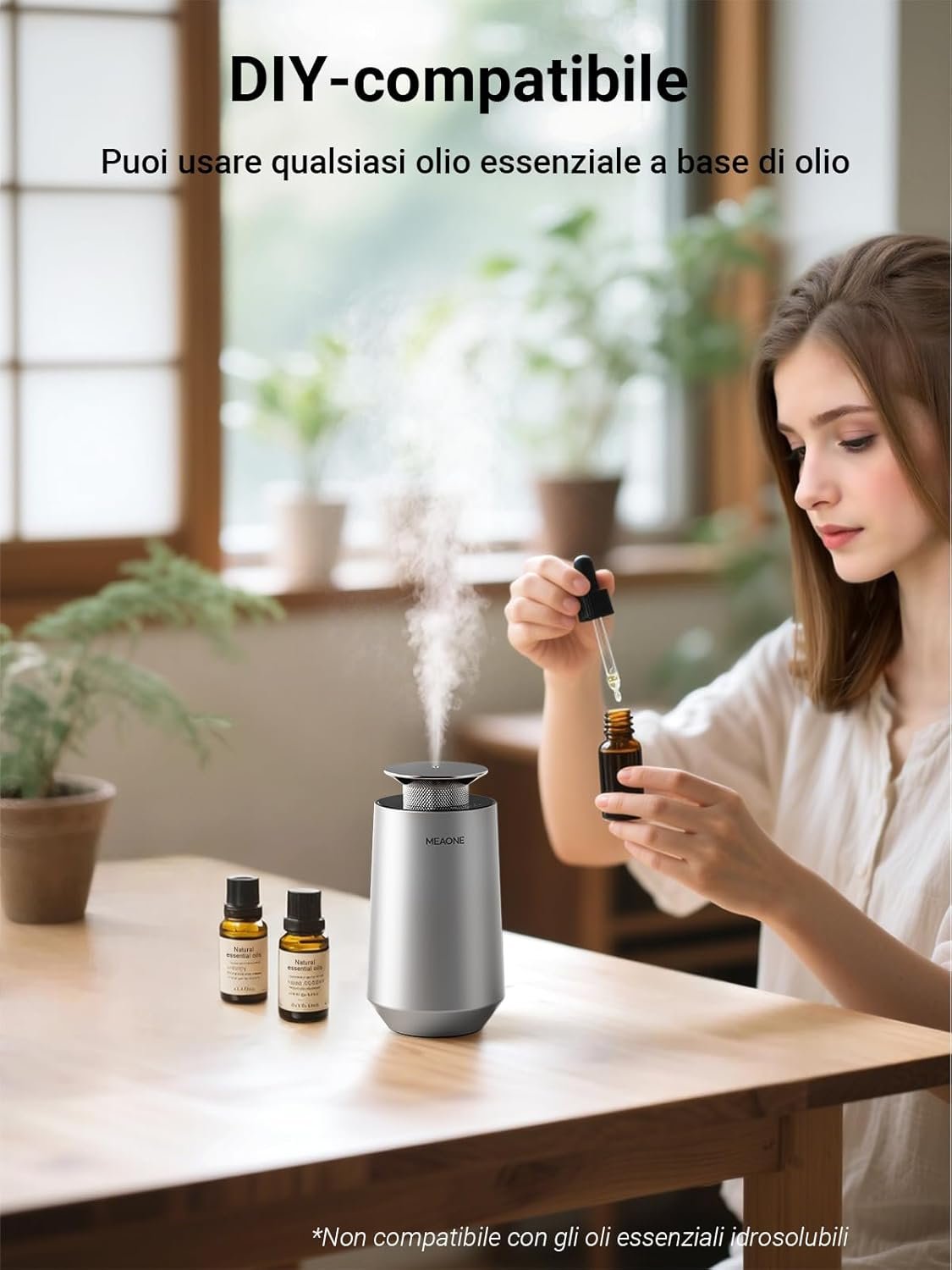 Meaone Smart Home Aroma Diffuser Water Free Refillable with Premium Luxury Hotel Essential Oil with Auto On/Off and Adjustable Intensity