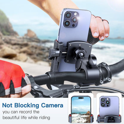 Uniwit Bike Phone Mount Holder-[1s Lock][Camera Friendly] Motorcycle Phone Holder Handlebar Clamp for Stroller Scooter Bicycle, 360°Rotate Phone Mount for iPhone & Other 4.5-7 Inches Smartphone.