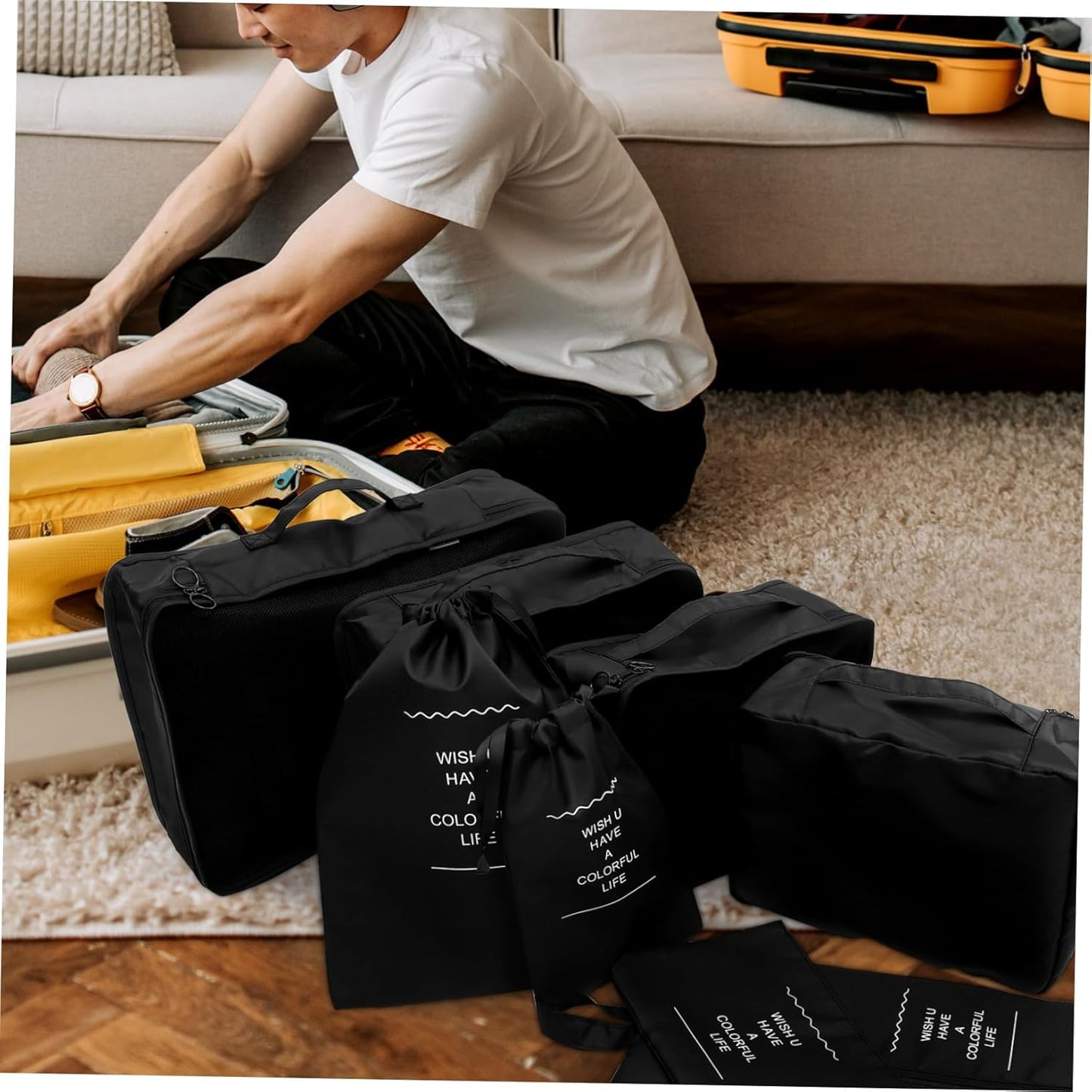 MOBUTOFU 8pcs Set Packing Cubes Set for Travel Durable Luggage Organizer Bags for Clothes Versatile Suitcase Storage for Maximum Organization