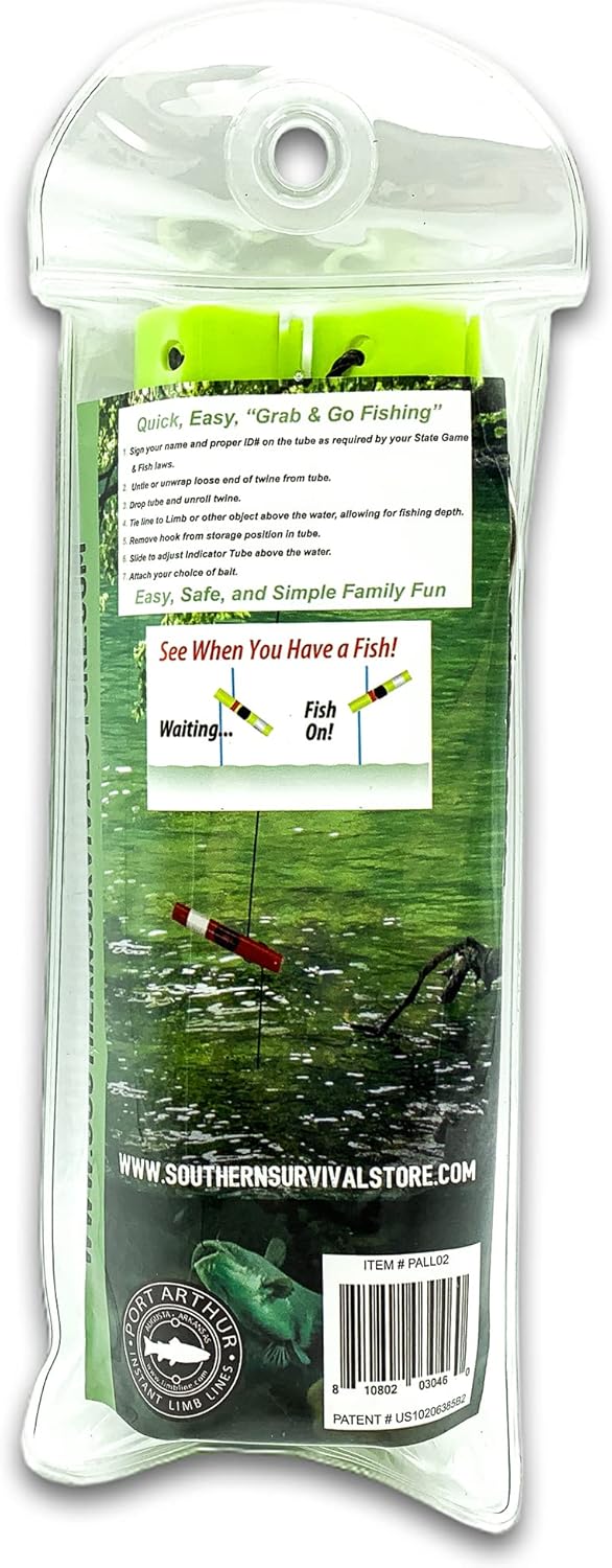 BATTLBOX Survival Fishing Kit Limb Lines Auto Fishing Device 2-Pack - Outdoor Survival Tools Camping Bushcraft Fishing - Lightweight, Compact, Easy to Use
