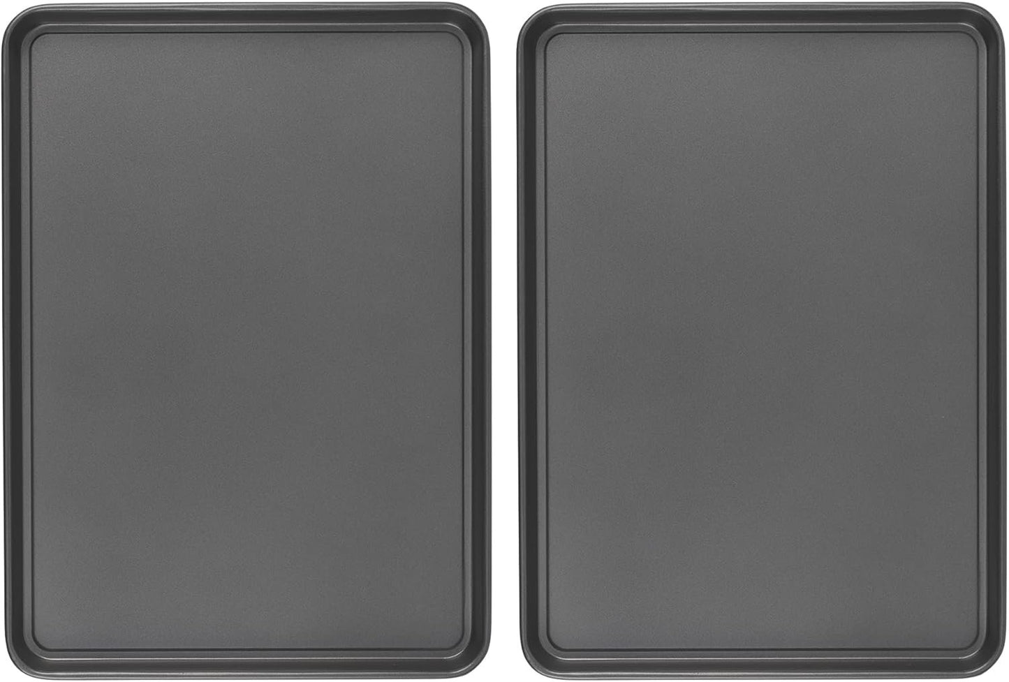GoodCook Everday Nonstick Carbon Steel 15” x 21” Baking Sheet Set, 2 Pack – Extra-Large Carbon Steel Cooking Pans, Bakeware Set, Cookie Sheets for Baking, Oven Pan Set