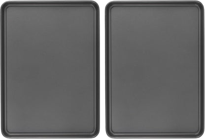 GoodCook Everday Nonstick Carbon Steel 15” x 21” Baking Sheet Set, 2 Pack – Extra-Large Carbon Steel Cooking Pans, Bakeware Set, Cookie Sheets for Baking, Oven Pan Set