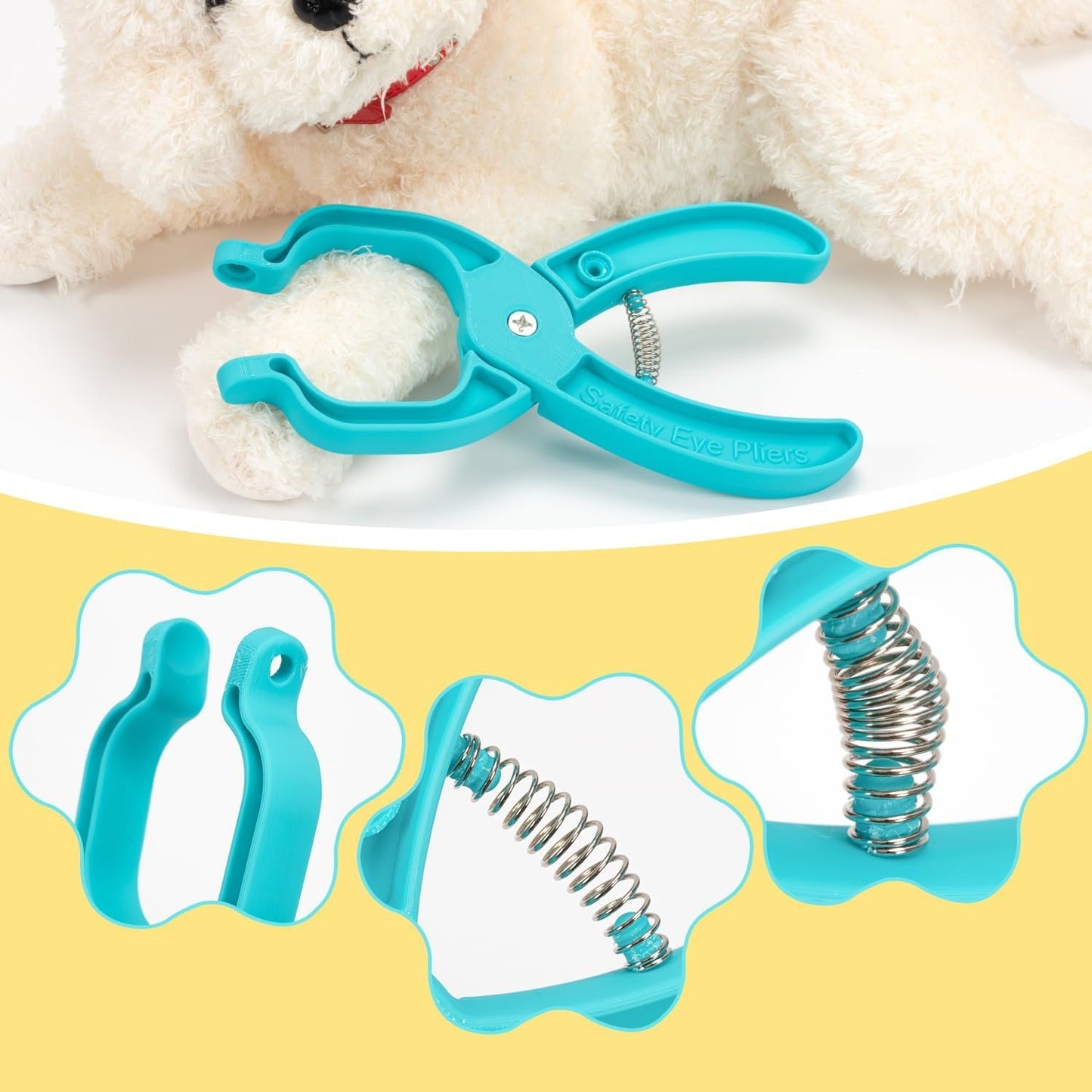 Safety Eye Tool Auxiliary Tool for Attaching,Safety Eyes for Crocheting, Eyes Snapper Crochet Tools for Amigurumi Crochet & Stuffed 5-30mm Animal Eyes Making Supplies DIY Craft