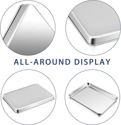 P&P CHEF 16 Inch Large Baking Sheet Set of 2, Stainless Steel Cookie Sheet, Baking Pan Bakeware Set, Heavy Duty & Healthy, Oven & Dishwasher Safe