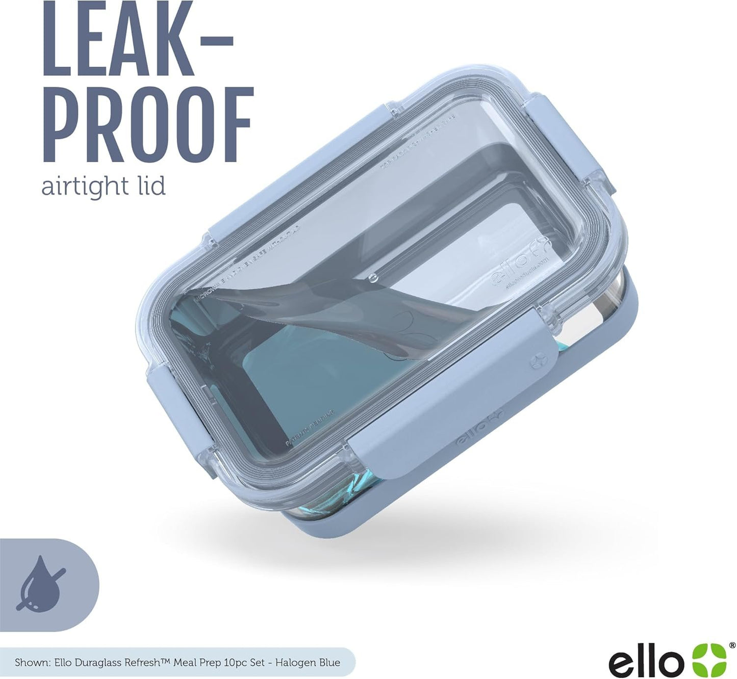 Ello Duraglass Refresh 3.4 Cup Meal Prep Sets 10Pc, 5 Pack Set- Glass Food Storage Container with Silicone Boot and Airtight BPA-Free Plastic Lids, Dishwasher, Microwave and Freezer Safe, Garden Goals