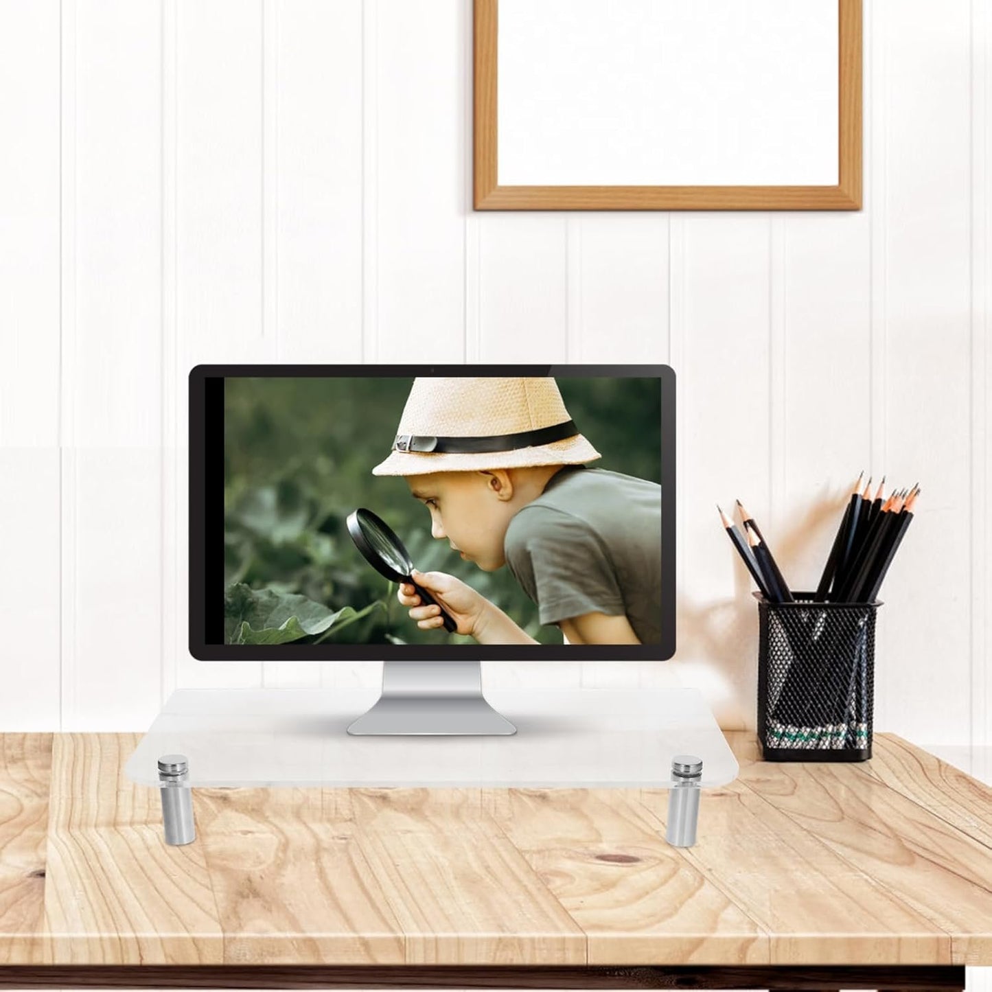 CIYODO Monitor Riser Stand with Feet Desktop Laptop Holder for Efficient Workspace Organization Durable and Elegant Design