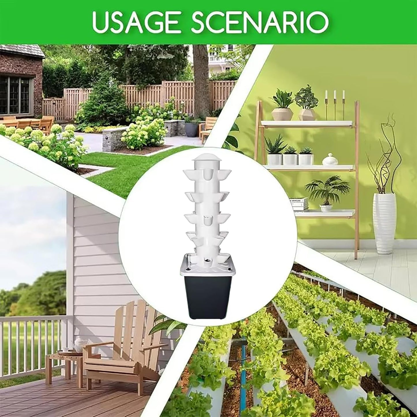 FXNFXLA Torre idroponica 2025, Kit per Sistema di Coltivazione idroponica Verticale con Pompa dell'Acqua, Timer, irrigazione Intelligente, per Erbe aromatiche, Frutta e Verdura