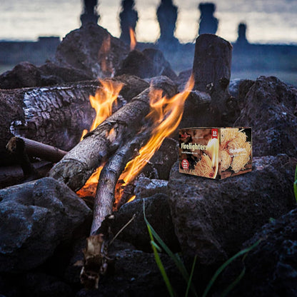 Bbcuepro All Natural Charcoal Fire Starters - 50 PCS Lightning Fast Lighters for Barbecue Grill, BBQ Charcoal, Campfire, Fireplace, Wood Stove, Smoker and More