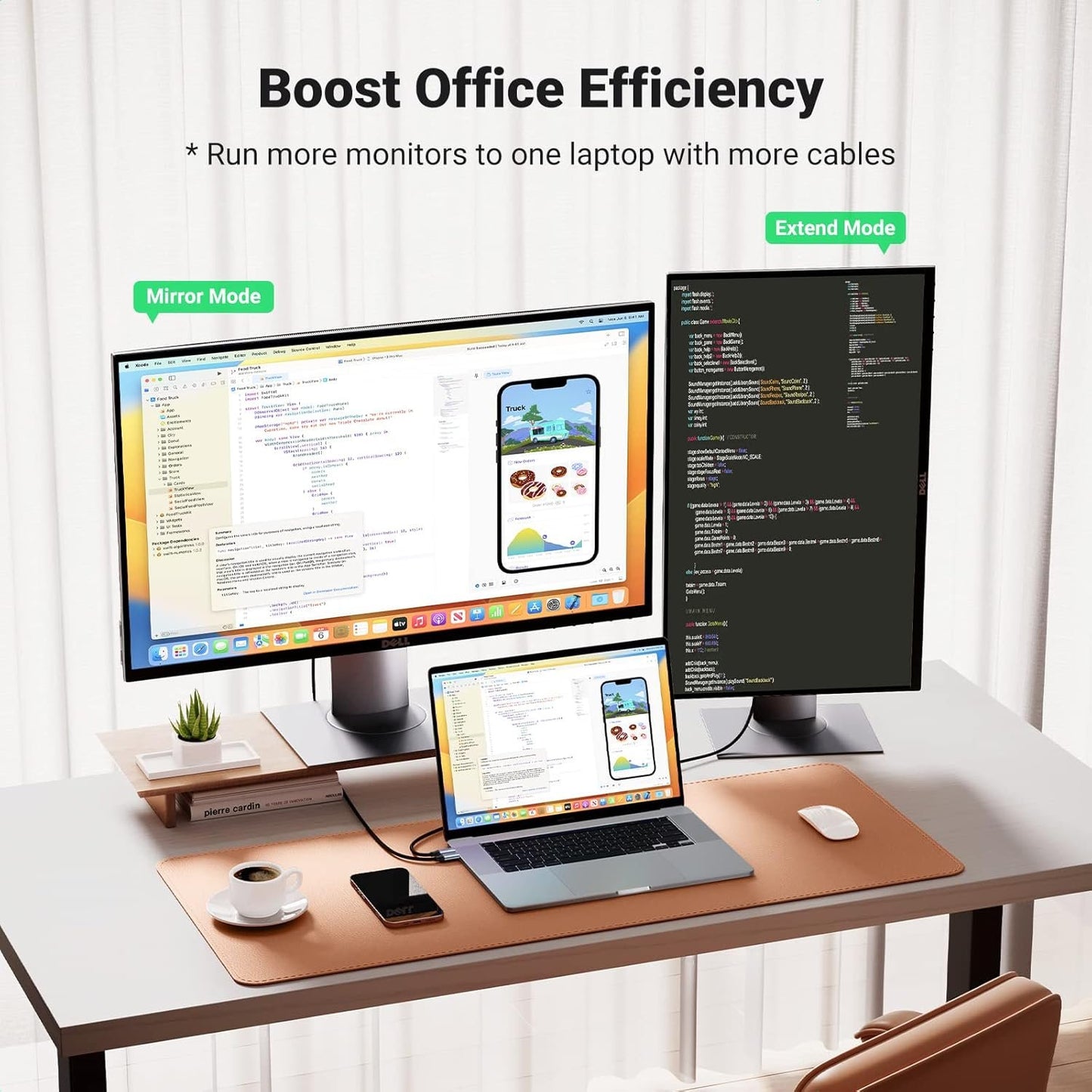 UGREEN 4K@60Hz USB C to HDMI Cable 2M, Type C Thunderbolt 4/3 Video Adapter for Home Office Compatible with iPhone 16/15 Pro Max Plus, MacBook Pro Air iPad Pro, XPS, Galaxy S24, Steam Deck