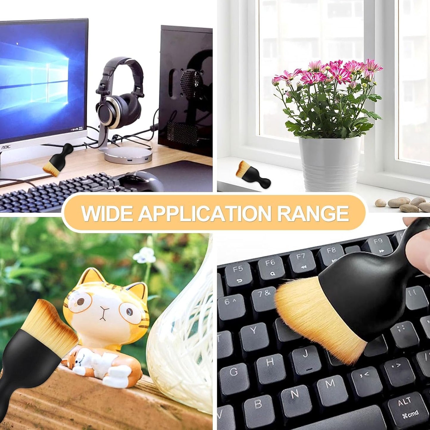 Quelcc Car Interior Cleaning Brush, 3 Pieces Soft Bristle Car Interior Brush, Car Detailing Brush, Air Dashboard Seat Cleaning Brush