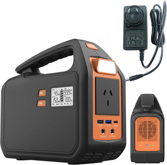 Portable Power Station 240Wh Home Backup Outdoor Solar Charger,300W Peak Power AC Outlet,Type-C Output,220V,LED Flashlights,Power Supply for Emergency,Adventures,Camping