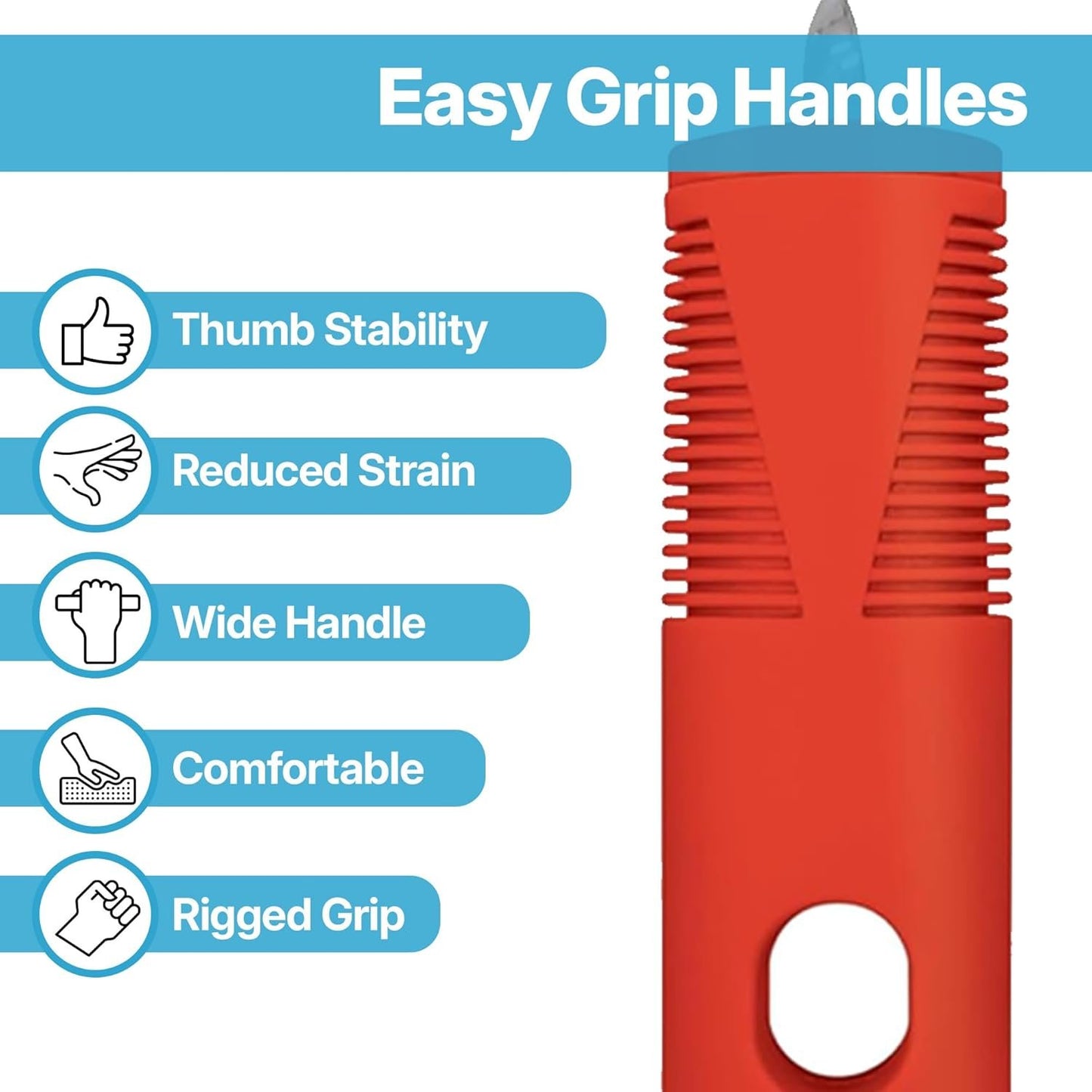 Carex Adaptive Utensils – Weighted Cutlery Set for Hand Tremors, Parkinson’s & Arthritis – Large Handled Easy Grip Silverware for Weak Grips – Seniors Aids & Elderly Assistance Dining Tool