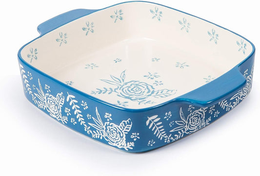 Wisenvoy Baking Dish Ceramic Brownie Pan 9x9 Baking Pan Casserole Dish Lasagna Pan Square Rose Dish Bakeware Sets