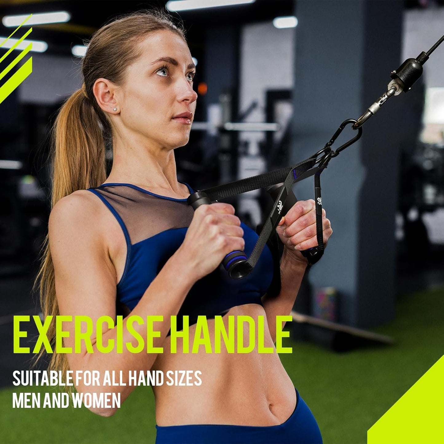 Slim Panda Exercise Handles, Resistance Band Handle, Heavy Duty Handle Attachments for Cable Machine, Pull Down Home Gym for Fitness, Workout, Crossover Tricep Exercise