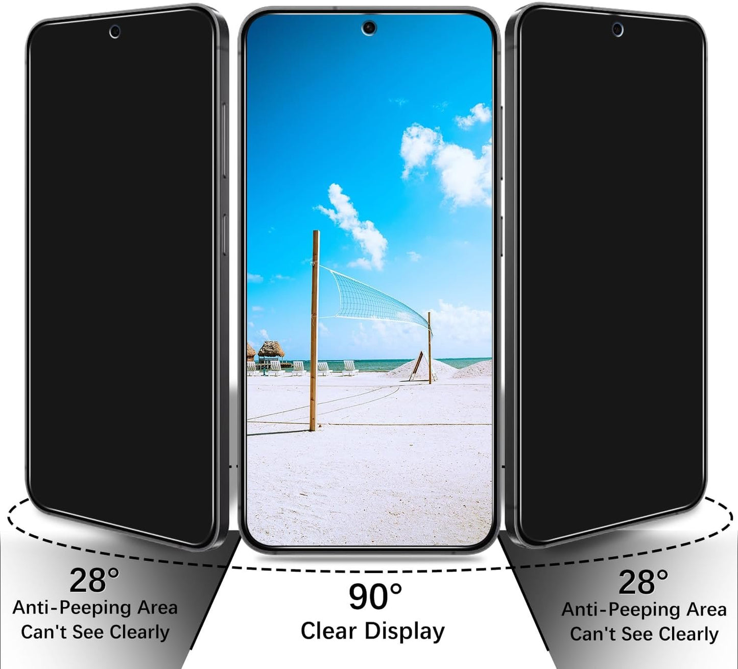 Bencuku (2 Pack) Privacy Screen Protector Designed for Samsung Galaxy S24 5G Anti-Spy Tempered Glass, Fingerprint ID Compatible, Anti Scratch, Bubble Free