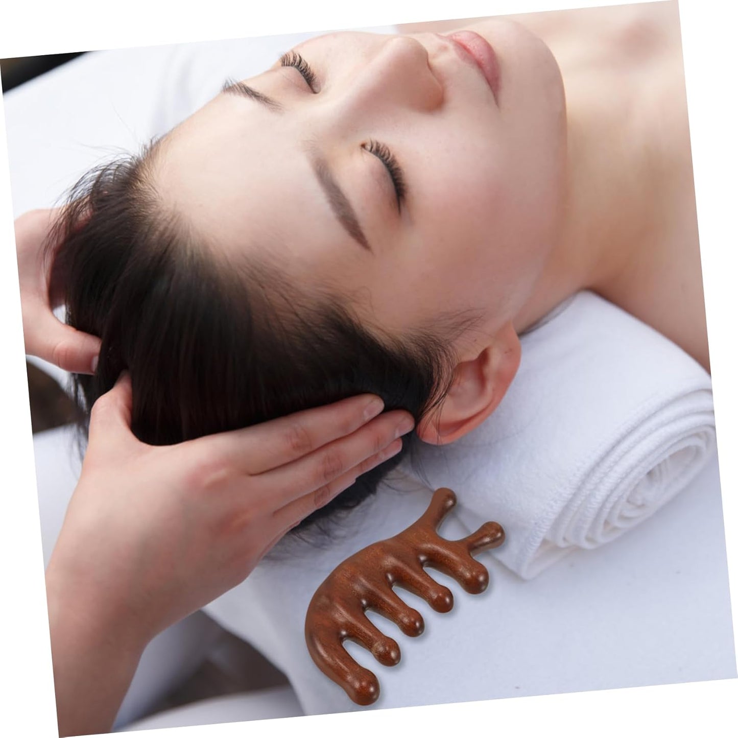 OATIPHO Massaggiatore Per La Testa Pettine Levigante i Attrezzo Largo Massaggiatori Gua Sha Accessori Per La Cura Dei Rottame Manuale Tasca Di Legno Coffee
