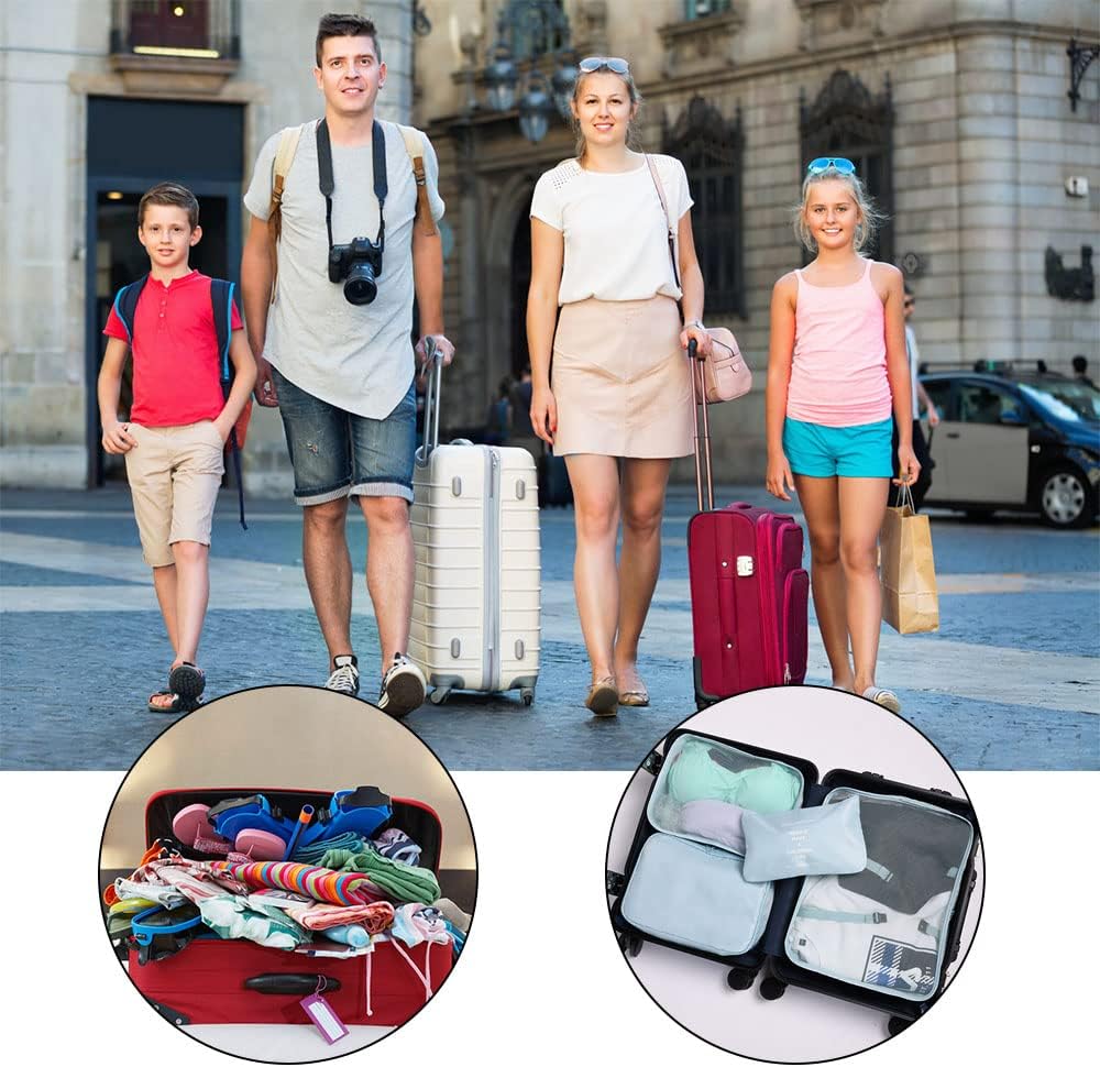 OSDUE Luggage Organizer, 6 Pieces Travel Cube System, Separators Travel Pouches, Travel Organizers, Clothing Underwear Footwear Organizers Sacks Storage Suitcase Set
