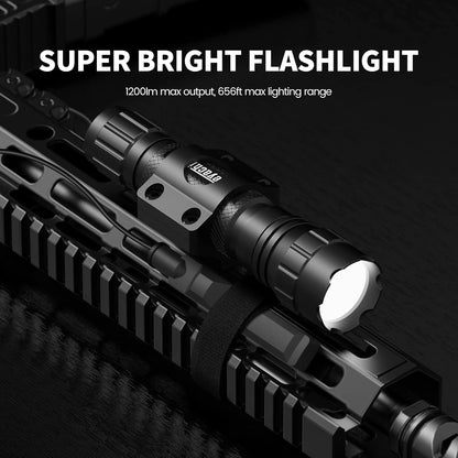 Feyachi FL22-MB Tactical Flashlight 1200 Lumen LED Weapon Light with Low Profile Mlok Flashlight Mount,and Pressure Switch Included