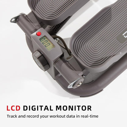 DHT,Stair Stepper with Resistance Band and Calories Count, Mini Stepper for Exercise，Health & Fitness Exercise Stepping Machine for Exercise Fitness Office Home Workout Equipment