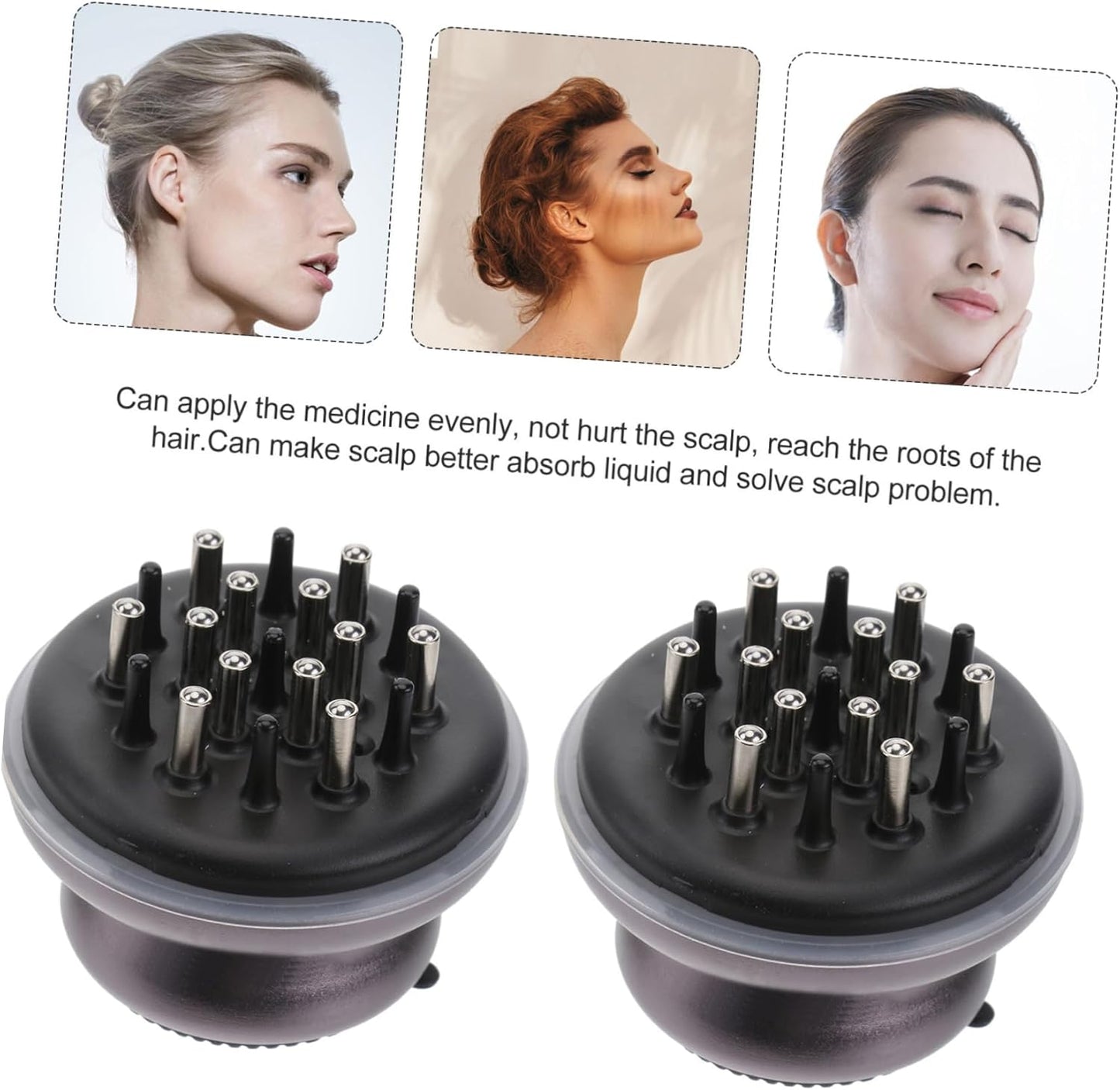 TOVINANNA Scalp Massager Hair Oiling Scalp Massage Brush Scalp Serum Roller Hair Growth Essence Applicator Scalp Care Treatment Brush