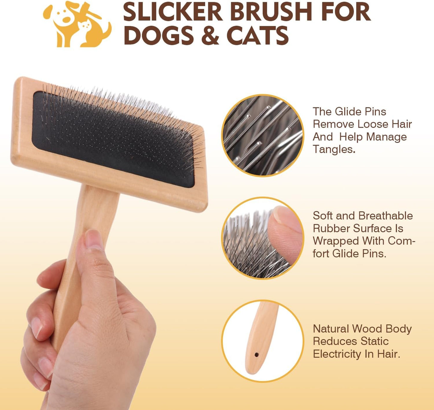 ElighMoo Dog Grooming Brush Kit,Deshedding Dog Brush for Shedding Short Hair Dogs with Pet Nail Clipper and File, Two Sided Pet Brushes for Dogs Removing Dirt & Loose Hair(7PCS) BLACK