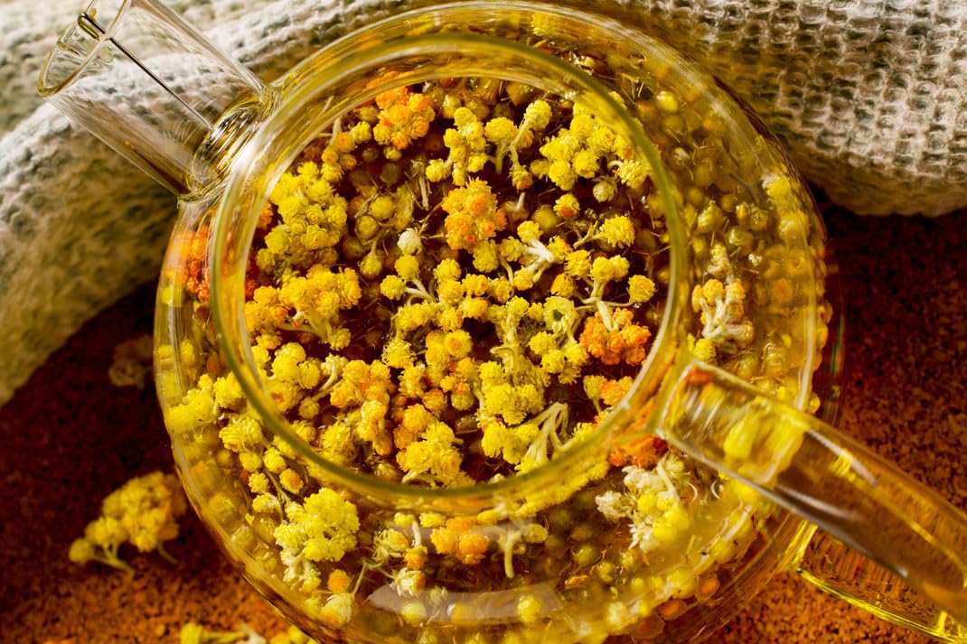 Immortelle (Helichrysum Graveolens) 2 OZ (57g) Loose Herbal Tea | Wild-Harvested from the Mountains of Armenia | Natural Detox, Anti-Aging, and Wellness Support | Relaxation & Vitality