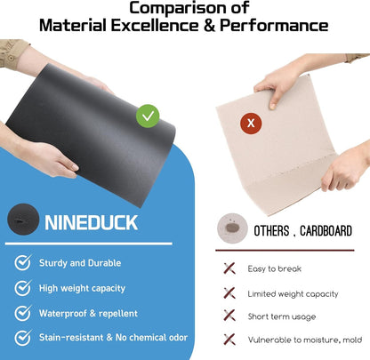 NINEDUCK Car Trunk Organizer with Lid - Black Premium Oxford and Cargo Storage Adjustable for Auto, Sedan, SUV, Van, Truck (ExtraLarge, Collapsible), Straps