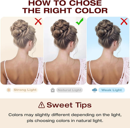 Qunlinta 2 PCS Large Messy Bun Hair Piece, Thick Wavy Curly Hair Bun Scrunchies Extensions Synthetic Chignon Updo Hairpieces for Women Girls Silver Grey