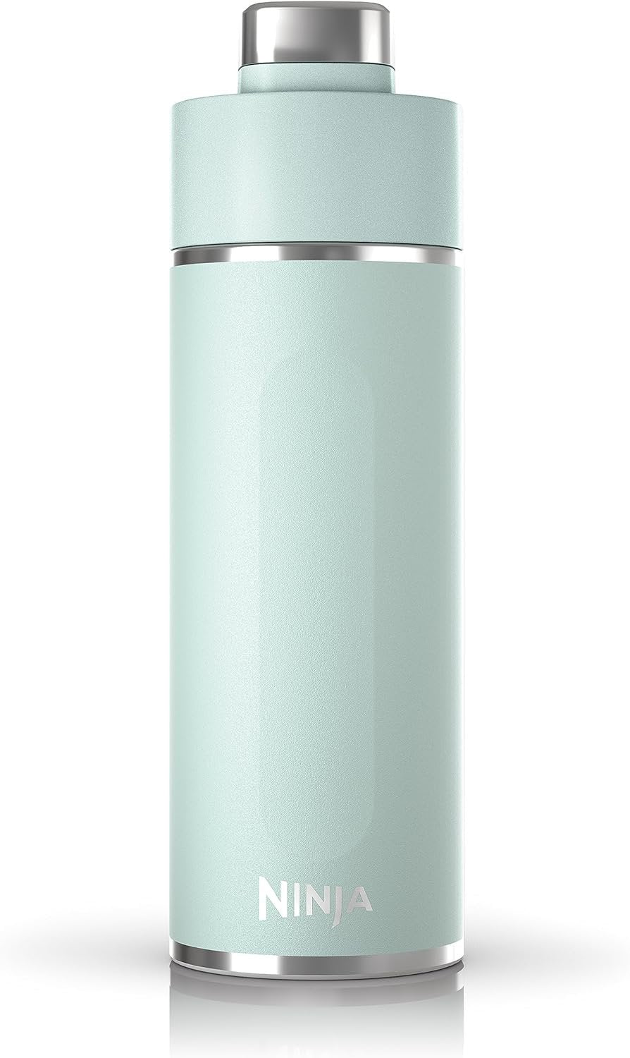 Ninja DW1801MT Thirsti 18oz Travel Water Bottle, for Carbonated Sparkling Drinks, Colder and Fizzier Longer, Stainless Steel, Leak Proof, 24 Hours Cold, Dishwasher Safe, Metal Insulated Tumbler, Mint
