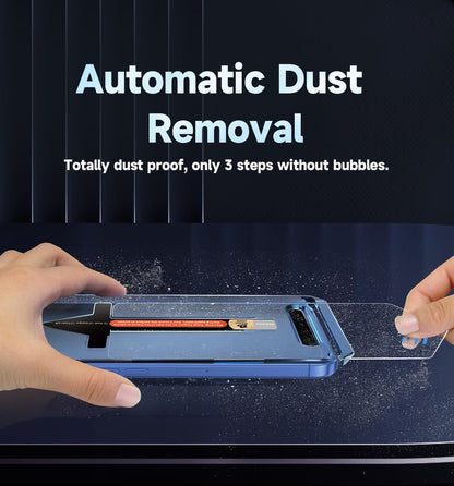 MAGIC JOHN 2 Pack for iPhone 16 (6.1) inch Privacy Tempered Glass Screen Protector, Auto Dust-Elimination, Bubble Free, Easy Installation