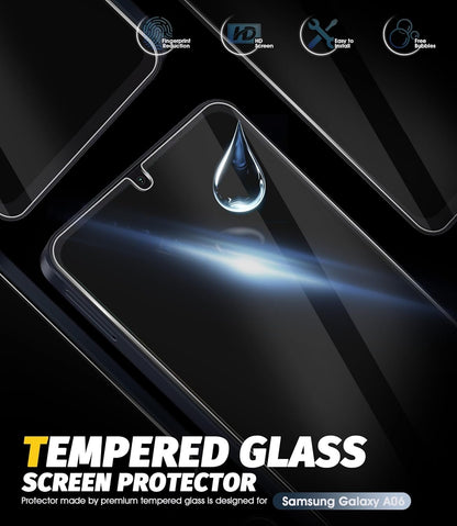 Orzero (3 Pack) Compatible for Samsung Galaxy A06, A05, A05s Tempered Glass Screen Protector, 2.5D Arc Edges, 9H Hardness, High Definition, Bubble-Free