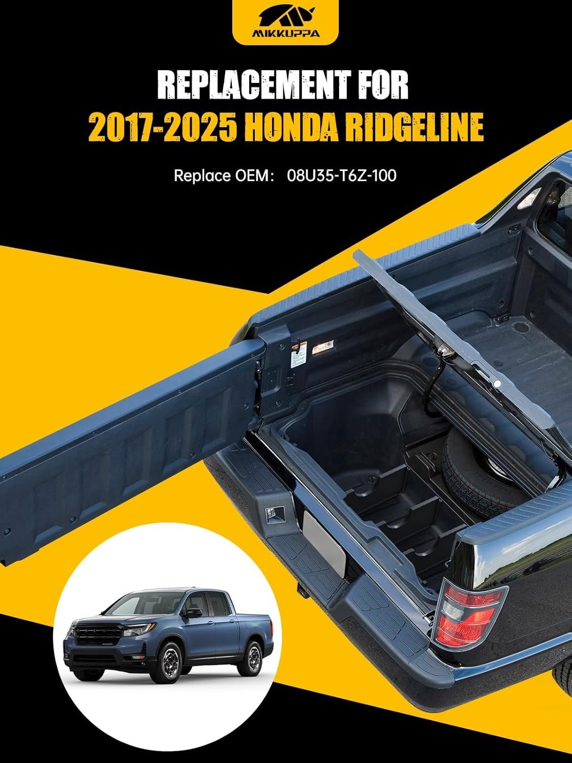MIKKUPPA Trunk Cargo Dividers - Compatible with 2017-2024 Honda Ridgeline Storage Accessories, Truck Rear Storage Box In-Bed Dividers(3Pcs)