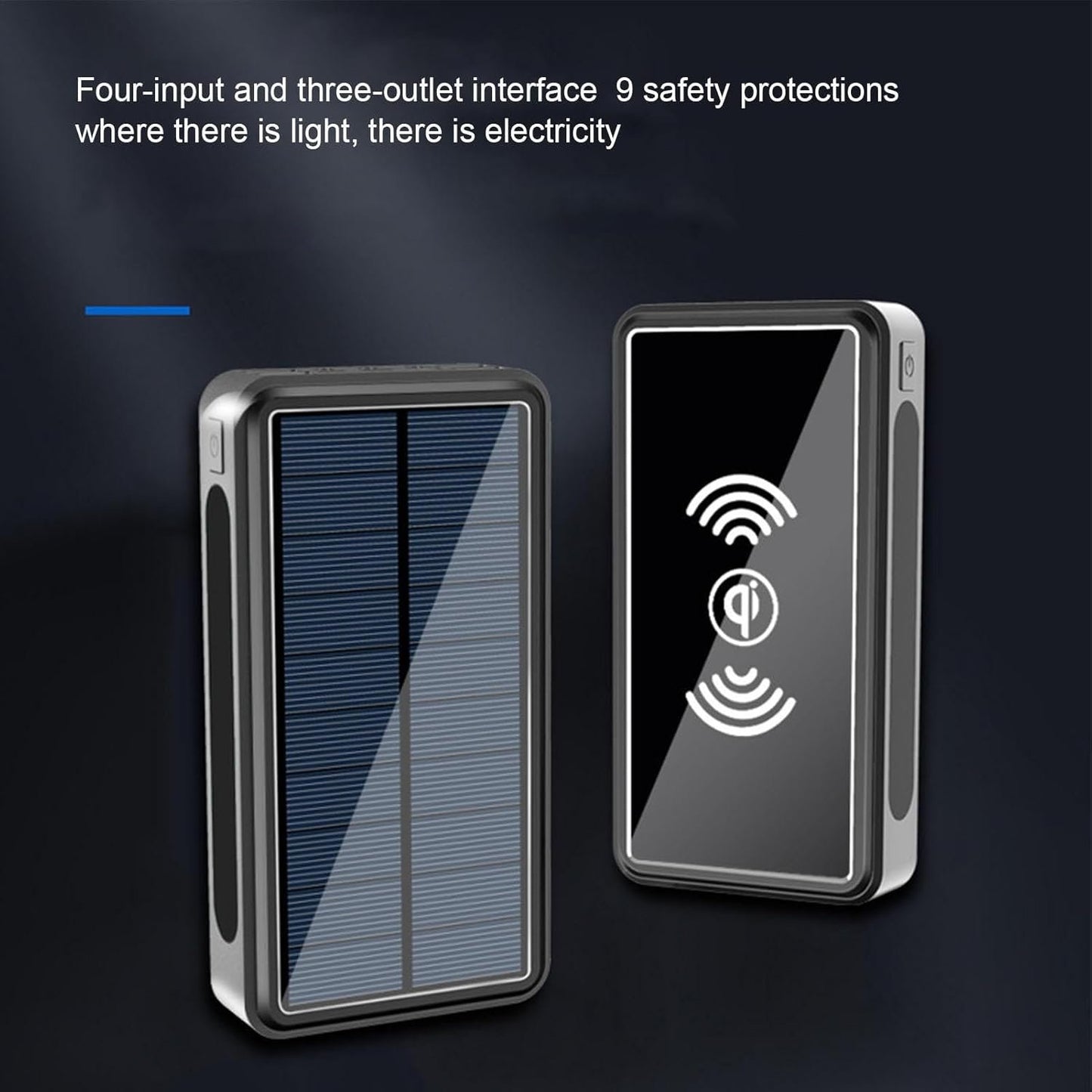 Solar Power Bank - 30000mAh Phone Charger | Large Capacity LED Camping Light, USB emergencyy Survival Sunlight Lantern Travel Lightening Tool for Outdoor Picnic Camping Surviving