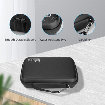 ProCase Hard Travel Electronic Organizer Case for MacBook Power Adapter Chargers Cables Power Bank Apple Magic Mouse Apple Pencil USB Flash Disk SD Card Small Portable Accessories Bag â€“Black