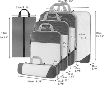 Gralara Ultimate Travel Packing Cubes Set for Seamless Organization, Gray