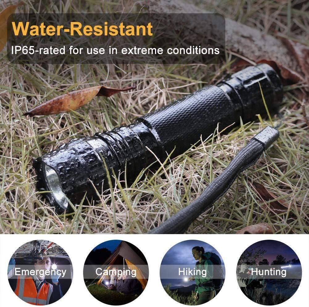Tactical Flashlight LED 1200 Lumen Flash Light with Picatinny Rail Mount Charging Port Handheld Tactical Flashlights for Outdoor Hunting Shooting Camping