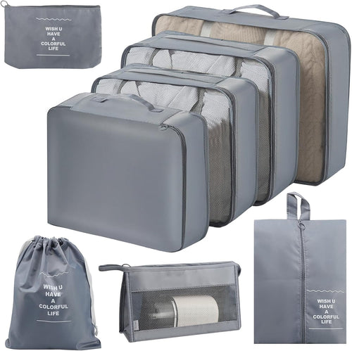 8 Piece Suitcase Organizer - Space Saving Suitcase Organizer Set - Suitcase Organizer Set - Travel Backpack Organizer - Travel Organizer - Waterproof Bags for Travel Clothing