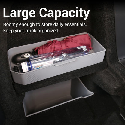 SCREW RHINO Trunk storage box set perfectly Compatible with Tesla model x 2022-2024 -left and right compartment silicone storage box-gray 3-piece set, efficient organization of items