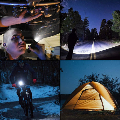 Lepro LED Torch Rechargeable, 15000 Lux Super Bright Adjustable Focus Flashlight with 5 Modes, IPX4 Waterproof, Lightweight Handheld Torch for Camping, Running.