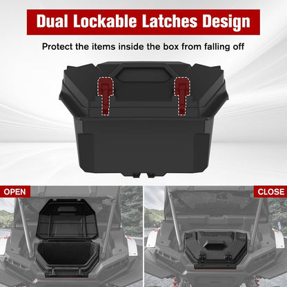 LitMiRaCle Rear Cargo Storage Box for 2024 Polaris RZR XP 1000, Durable 55 QT Trunk Storage Bin for UTV Polaris RZR XP 1000/ XP 4 1000 2024 Accessories, Replace OEM #2884525, Black