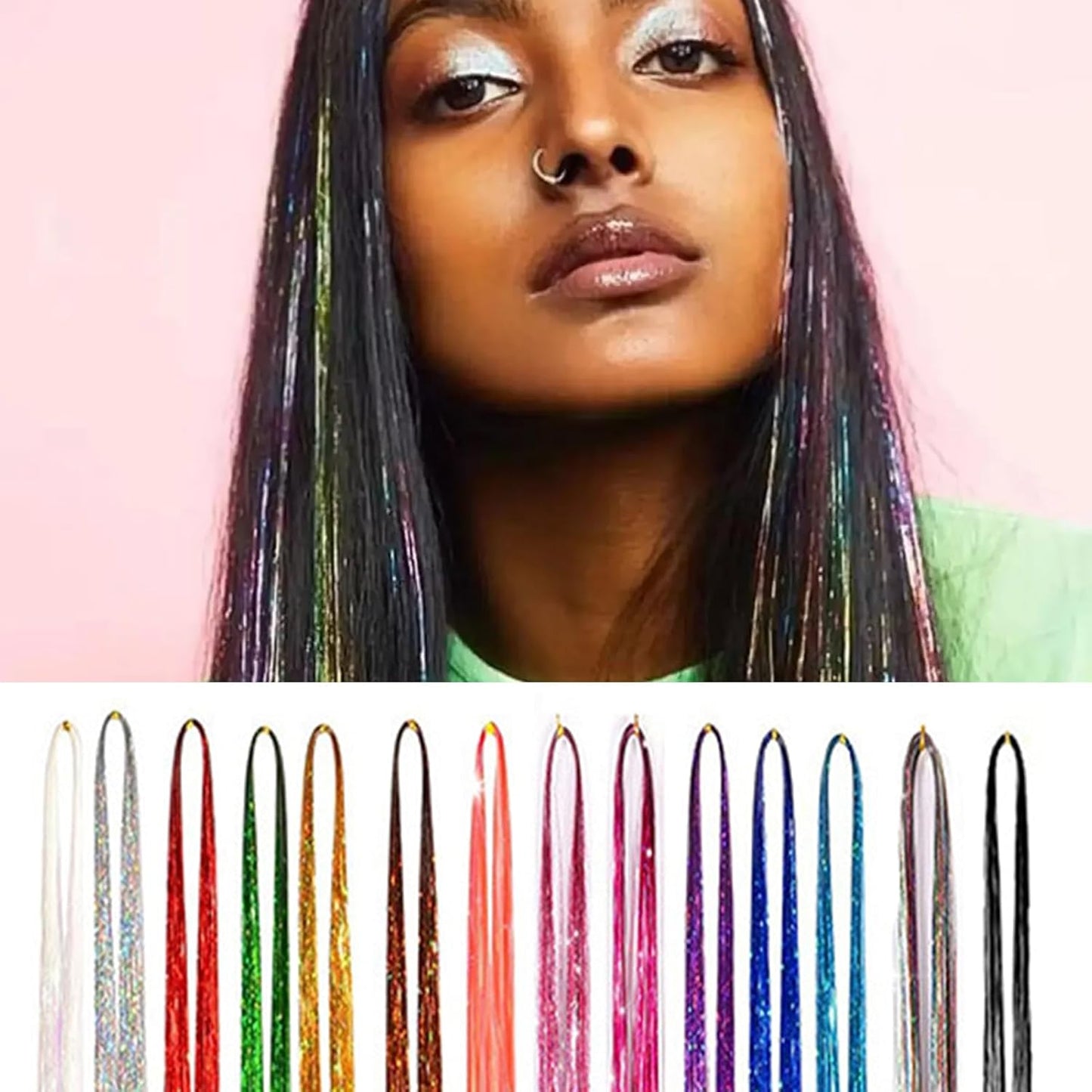 syayw Kit Fili Luminosi Per Capelli,Set Capelli Fatati Con Filo Luccicante - Accessori Glitter Termoresistenti Per Cosplay Completi Di Attrezzi Per Natale Capodanno Matrimoni Feste A Tema Compleanni