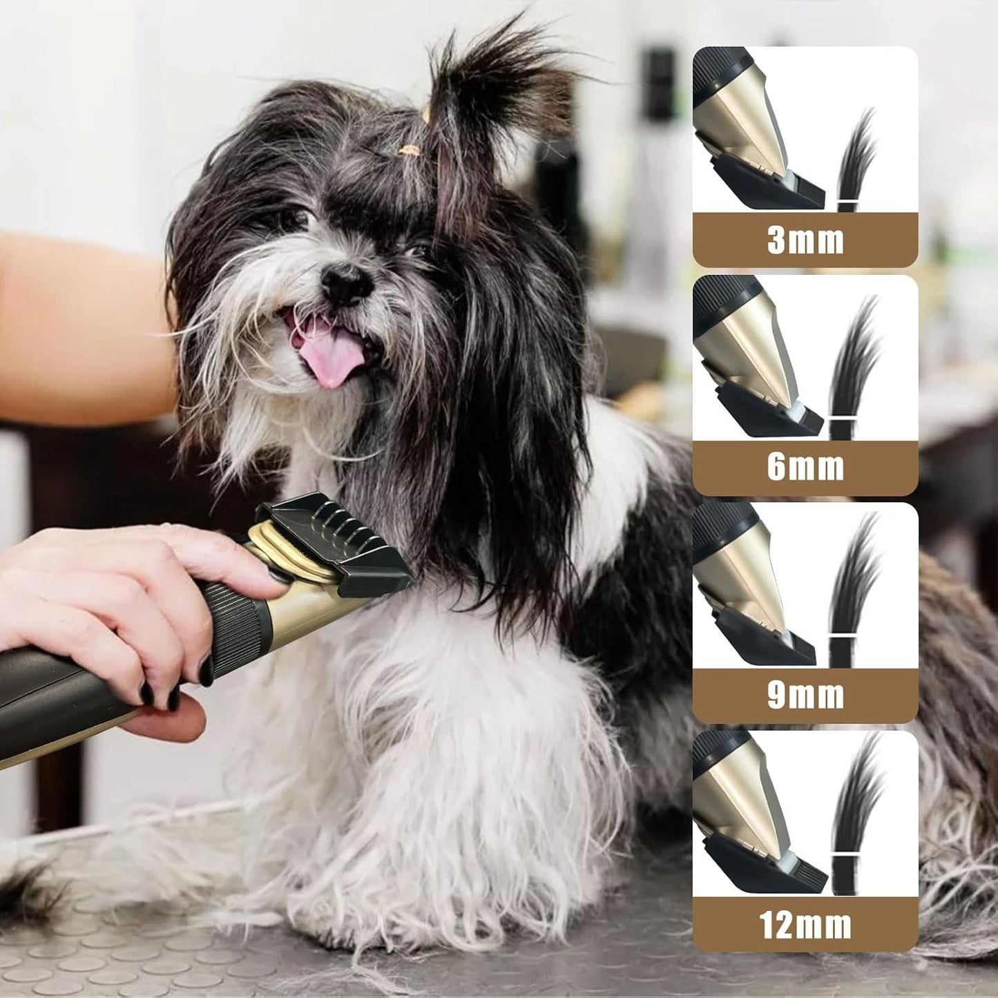 KIKETECH Dog Grooming Clippers Professional - Heavy Duty Dog Clippers with Pet Comb for Trimming Thick Heavy Coat, Low Noise Cordless Pet Shaver for Small & Large Dogs Cats, Pets