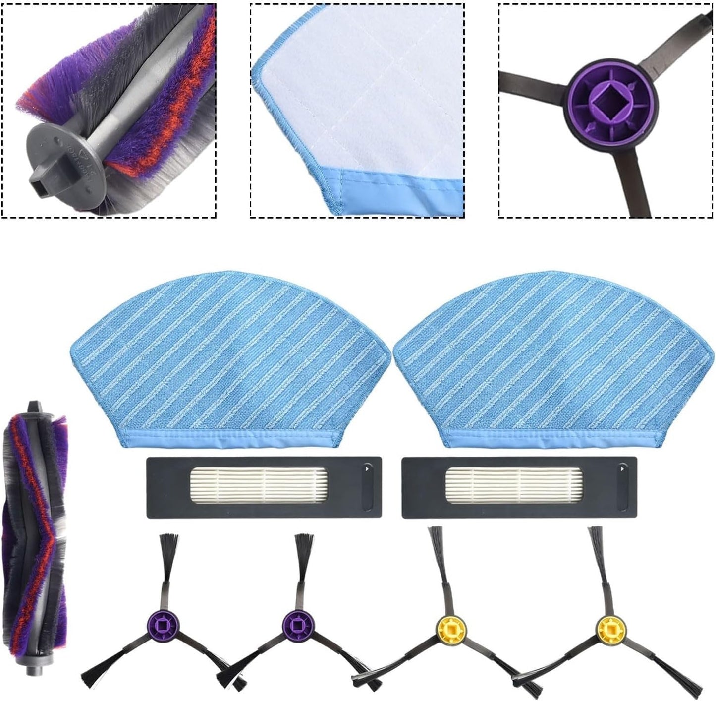 Robert 770 Cleaning Essentials - Spazzola a rullo, filte e panni con spazzole laterali extra per esigenze di pulizia profonda