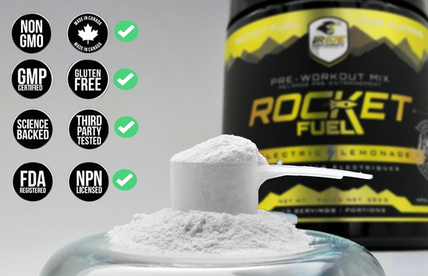 iRide Supplements - Pre Workout Creatine Monohydrate Powder + 200mg Caffeine, Lemonade - Enhanced Athlete Supplements - Sugar Free Energy Supplement for Men & Women -30 Servings