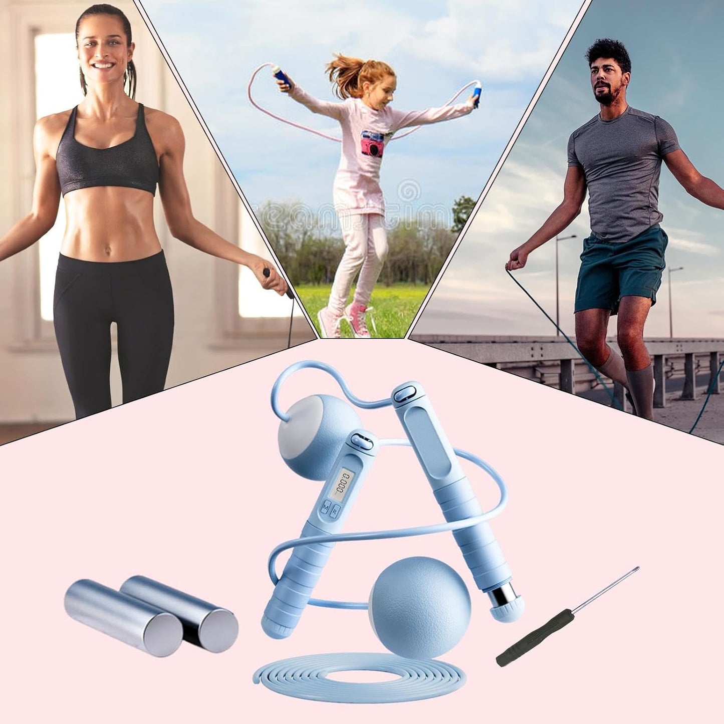 Cordless Skipping Device | Adjustable Jump Equipment | Weighted Jump Trainer | Workout Counter Equipment | Boxing Training Accessory | Space-Saving Fitness Gear for Full Workout Experience Anywhere
