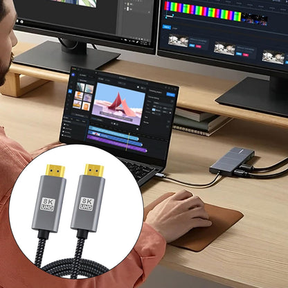 HIOPOIUYT 8K60hz 2.1 Video Extension Cable Clearly And Dynamic Display For Gaming & Streaming PC And Consoles Compatible