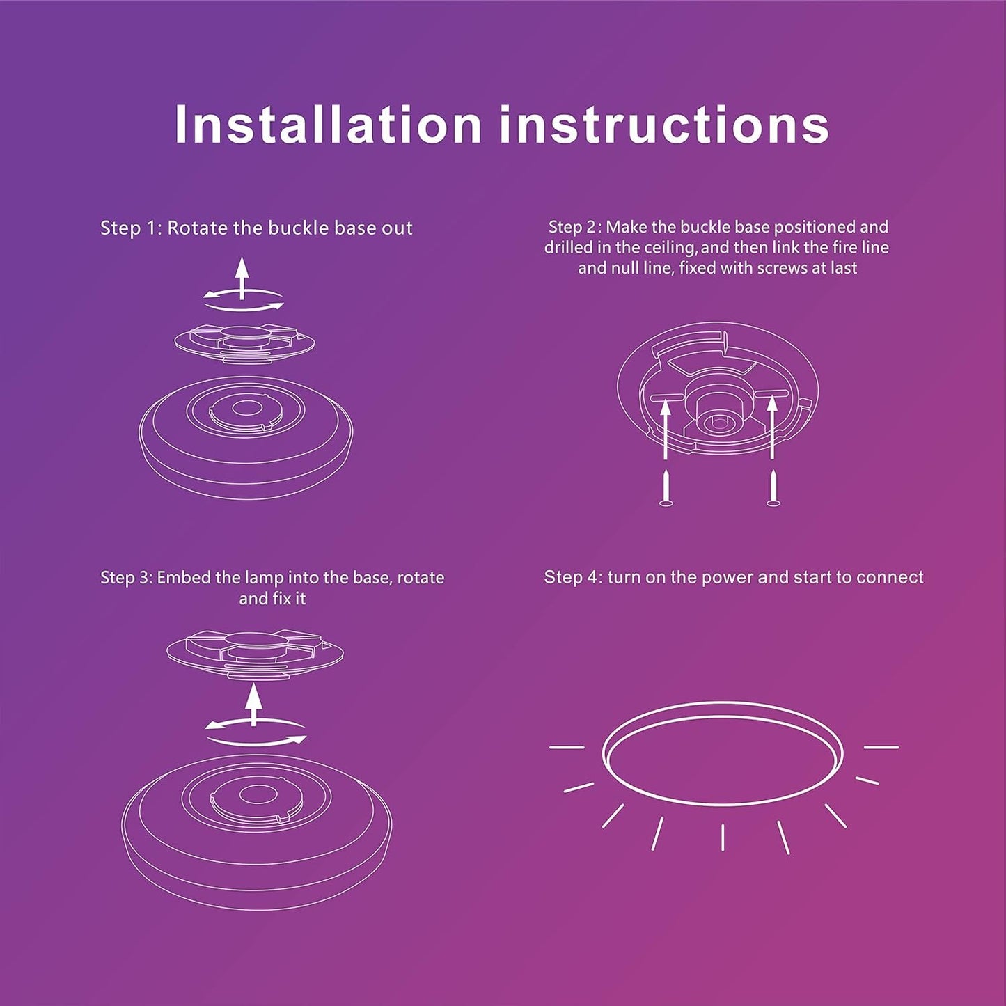 Smart Ceiling Light 48W, 12Inch Flush Mount RGB LED Ceiling Lights,Bluetooth+ WiFi App Control+Remote Color Changing Ceiling Lamp,2700K-6500K Dimmable,Sync with Music,Compatible with Alexa Google Home