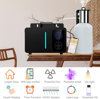 Scent Air machine Connect HVAC air conditioning, Intelligent APP control Diffuser for 8000-10000m³ Area 2000ml Powerful Scent for Waterless Cold Essential Oil Diffuser for Large Room, Office, Home